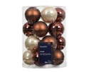 Kerstballen Glas Bruinmix 6 cm Set van 20