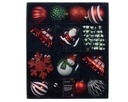 Kerstballen 8 cm Rood Groen Wit gestreept mix onbreekbaar doos 25 stuks