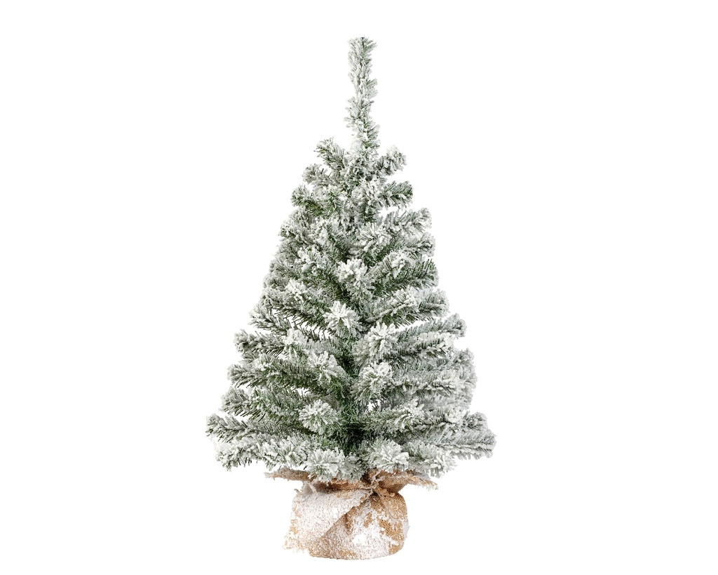 Imperial Kunst kerstboom, 75 cm, besneeuwd, jute zak, voor binnen
