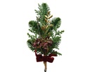 Kersthanger Steker Wintergroen en Fluweel 24 cm met clip Per Stuk