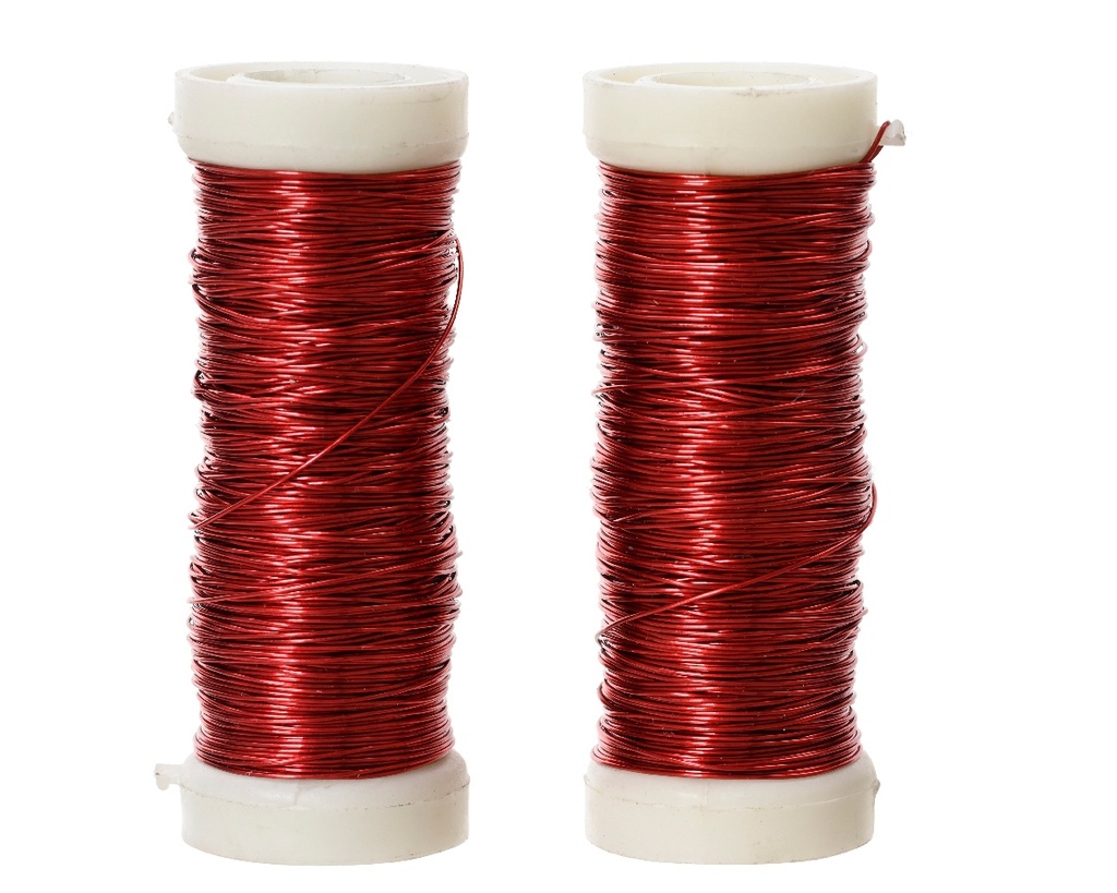 Rood draad op rol 2*30 meter 0.3mm metaaldraad set van 2