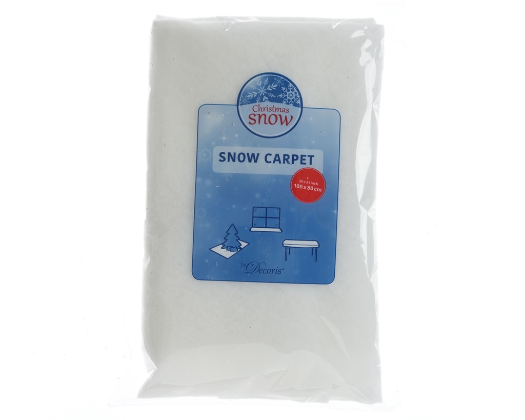 Sneeuwdeken wit polyester 100x80 cm Decoris