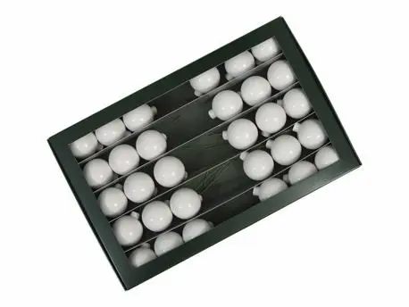 Kerstballen op Lange draad Opaal Wit 4 cm 30 stuks