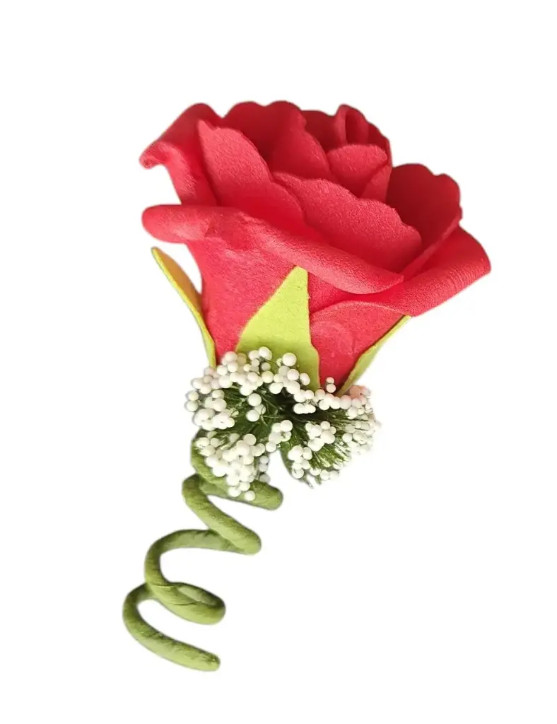 Corsage Roos Rood CEM260 foam zonder blad Maatwerk 