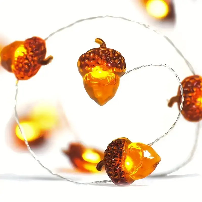 Herfst LED Slinger Eikeltjes 1.5 cm Lichtketting 2 Meter 20 Lampjes 