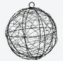 Twinkle Bol Metalen Frame Bal Globe met 140 Led Timer Zwart draadbal 18 cm