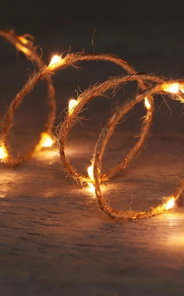 Ledstring Jute 2 meter 40 leds Classic 2xAA