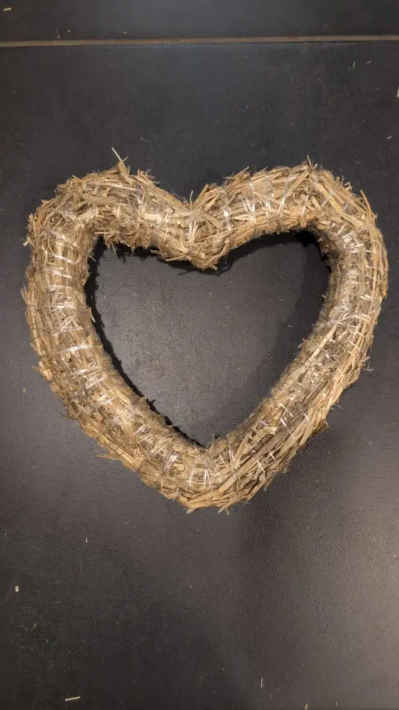 Strohart  +/- 30 cm - Decoratieve Hartvorm van Natuurlijk Stro voor Bloemschikken & Decoratie (DIY)
