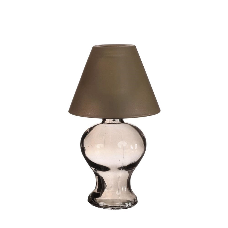 Glazen lamp Amber voor waxinelichtje smoke grey  Ø9 h.16 cm 