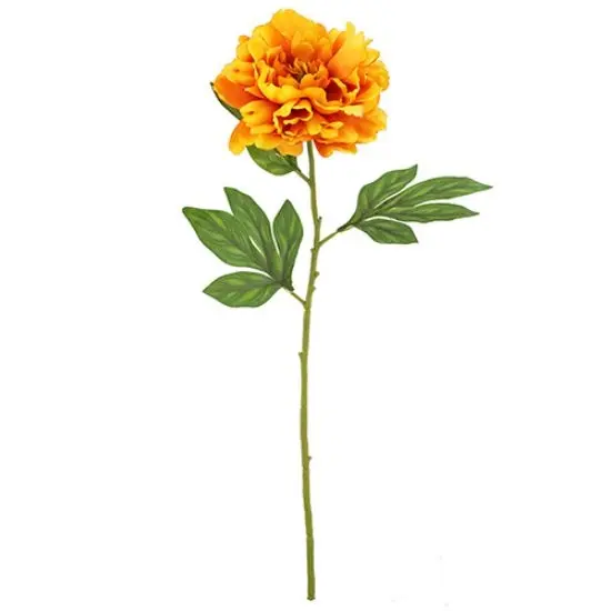 Chloe Pioenroos Oranje Zijdenbloem 77 cm per stuk