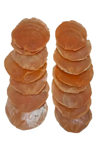 [A-010029] Capiz Camar schelpen oranje-goud, 250 gram