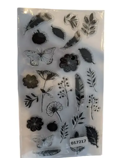 [A-017217] Acrylstempels Siliconen Bladeren Vlinders
