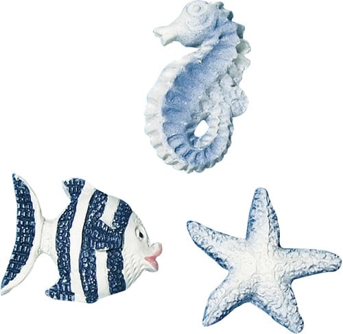 [A-011180] Maritiem Polyresin Zeedieren 2cm , 9 stuks 