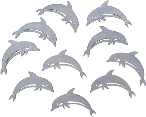 [A-013895] Strooihoutjes Dolfijn Zakje 10 stuks Maritiem 4,5x2,5 cm