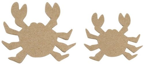 [A-013898] Maritiem Papiermachee plat, Krabben, 2 st 7+10 cm 