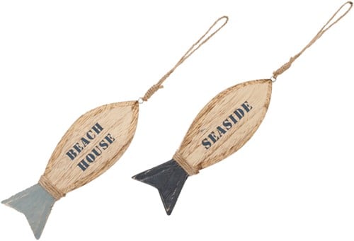 [A-018912] Maritiem hanger Houten Vis Seaside 