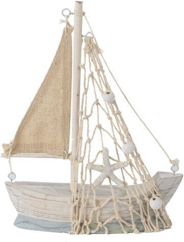 [A-018918] Zeilboot met Deco Groter Maritiem 16x13x3,5 cm
