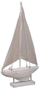 [A-025331] Zeilboot Wit/Zand Maritiem 17,5x36 cm