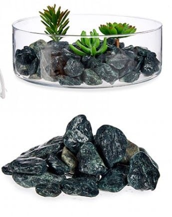 [A-023928] Natuurstenen Kiezel Donkergrijs 1,5 cm Emmer 2 kg