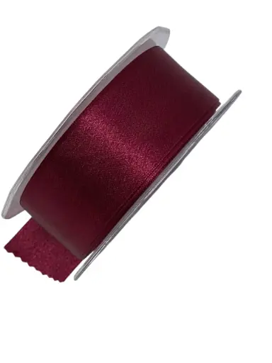 [A-010679] Dubbelsatijn lint Bordeaux donker 38 mm rol 25 meter