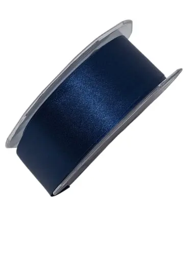 [A-010681] Dubbelsatijn lint Donkerblauw 38 mm rol 25 meter