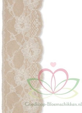 [A-010802] Bloemen Kant Off White 65mm breed 10 meter per rol 