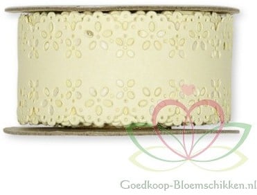 [A-010813] Papierlint Kant zelfklevend Pastelgeel 26 mm rol 3 meter