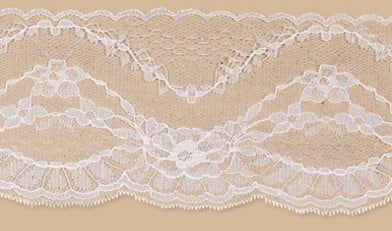 [A-011875] Kant lint Bloemen Wit 75 mm rol 10 meter