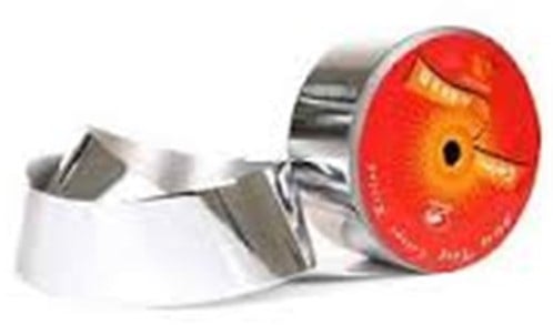[A-012179] Poly Ribbon METALIC ZILVER 50mm/50yard Scheur cadeaulint