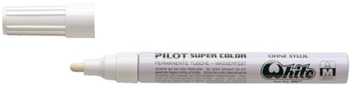 [A-015339] Viltstift Pilot Super SC-W-M Lakmarker Rond watervast Wit 2 mm per stuk