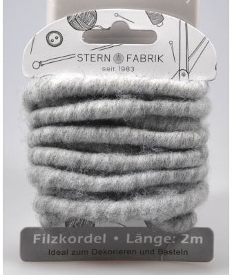 [A-016877] Wolkoord wolslinger Viltkoord Gemelgrijs kaart 2 meter