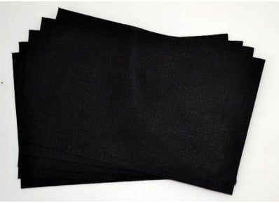 [A-016903] Viltlapjes Zwart 20x30 cm Pak 5