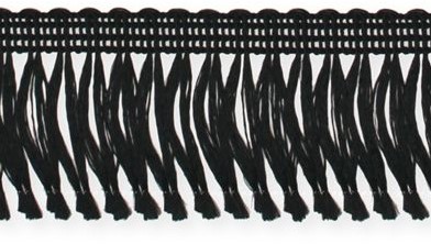 [A-017236] Franjes voor rouwlint zelfklevend Zwart 4 cm rol 25 meter
