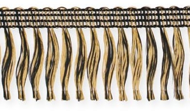 [A-017237] Franjes voor rouwlint zelfklevend Goud/Zwart 4 cm rol 25 meter