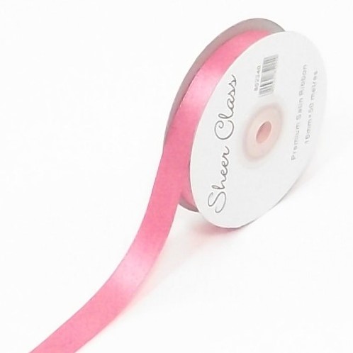 [A-017517] Dubbelsatijn lint Roze 10 mm rol 50 meter