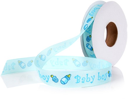[A-017525] Lint Grosgrain Its a BOY Dummy Bottle 16 mm rol 10 yard