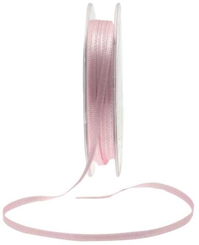 [A-017683] Dubbelsatijn lint Babyroze 3 mm rol 50 meter