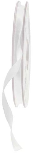 [A-017709] Dubbelsatijn lint Wit 6 mm rol 50 meter