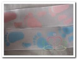 [A-018421] Lint Babyvoetjes 24 Lichtrose 40 mm per meter