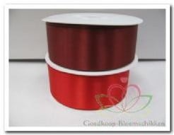 [A-018520] Dubbelsatijn lint 77 Rood 40 mm / rol 25 meter