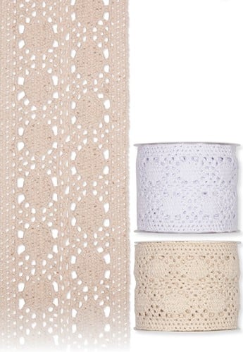 [A-018622] Gehaakt Kant Creme 70 rol 