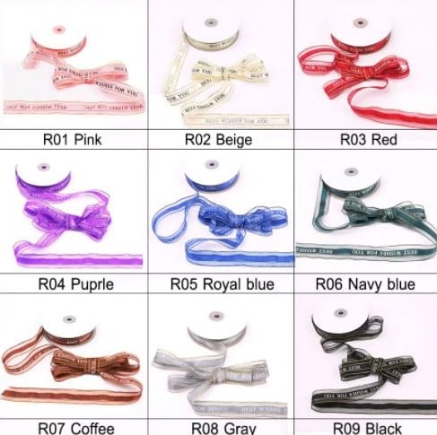 [A-021069] Lint Organza Best Wishes Purple Paars 25 mm rol 5 meter