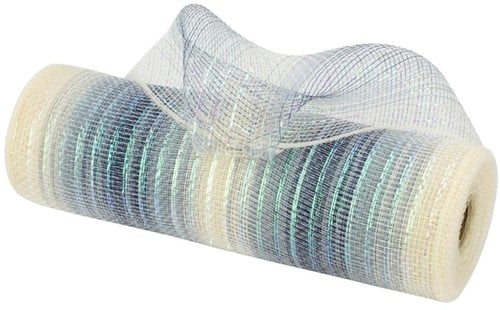 [A-022786] Decomesh Metallic 01 Pastelblauw 26 cm rol 9 meter voor kransen en inpakken