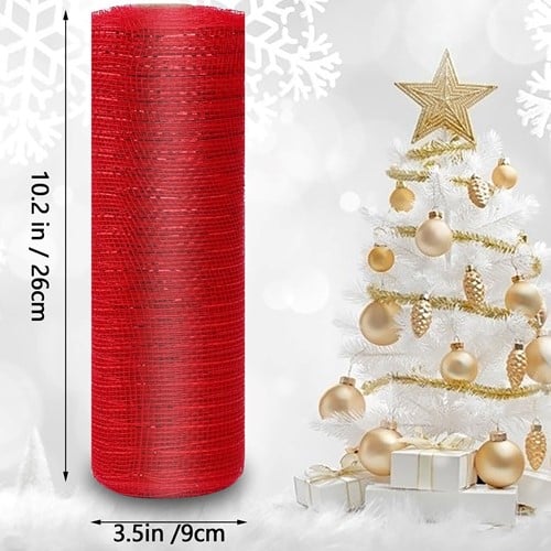 [A-022869] Decomesh Metallic Rood draad 26 cm rol 9 meter voor kransen en inpakken
