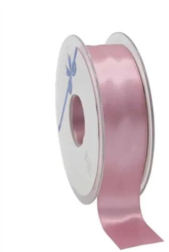 [A-023311] Dubbelsatijn lint Oudroze 25 mm rol 25 meter