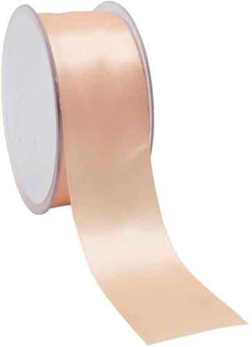 [A-023315] Dubbelsatijn lint Zalm 38 mm rol 25 meter