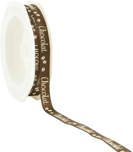 [A-023326] Enkelzijdig Satijn lint Chocolat 48 Chocolate Brown 10 mm rol 25 meter