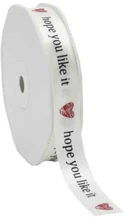 [A-024444] Enkelzijdig Satijn lint HOPE YOU LIKE IT 15 mm rol 25 meter
