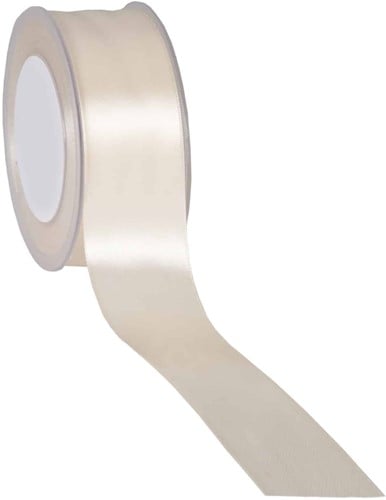 [A-024871] Dubbelsatijn lint Ivoor 38 mm rol 25 meter