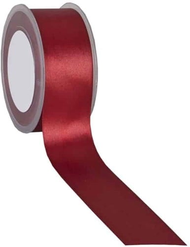 [A-024874] Dubbelsatijn lint Bordeauxrood 38 mm rol 25 meter